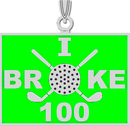 Sterling Silver I Broke 100 Golf Pendant