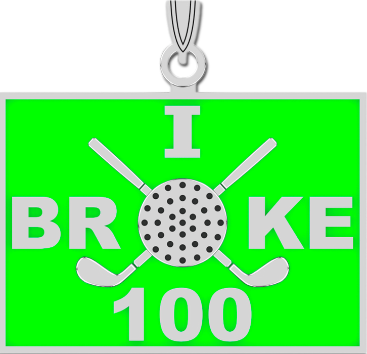 Sterling Silver I Broke 100 Golf Pendant