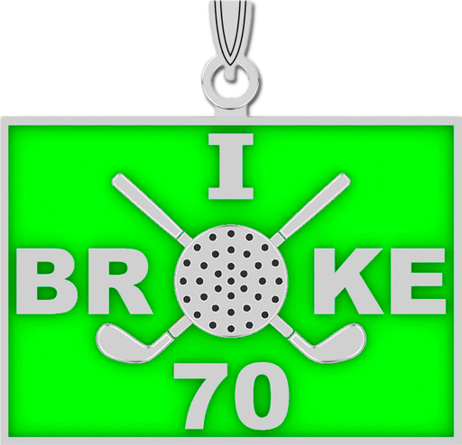 Sterling Silver I Broke 70 Golf Pendant