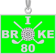 Sterling Silver I Broke 80 Golf Pendant