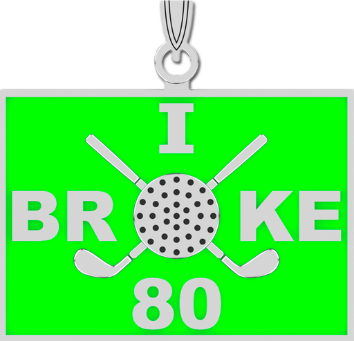 Sterling Silver I Broke 80 Golf Pendant