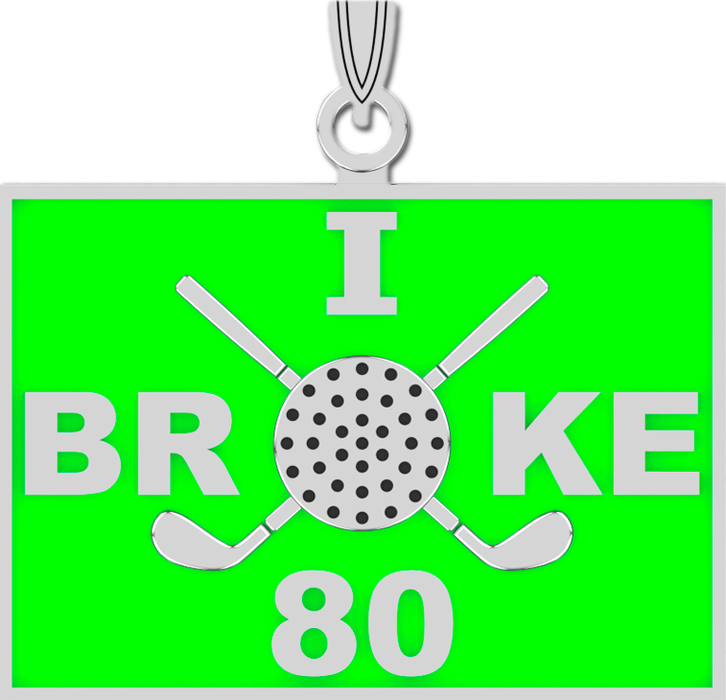 Sterling Silver I Broke 80 Golf Pendant