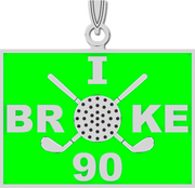 Sterling Silver I Broke 90 Golf Pendant