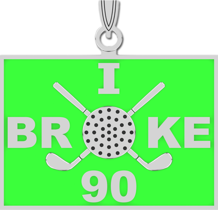 Sterling Silver I Broke 90 Golf Pendant