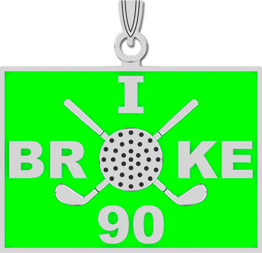 Sterling Silver I Broke 90 Golf Pendant