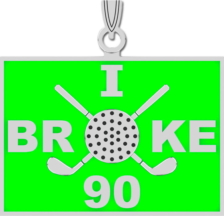 Sterling Silver I Broke 90 Golf Pendant