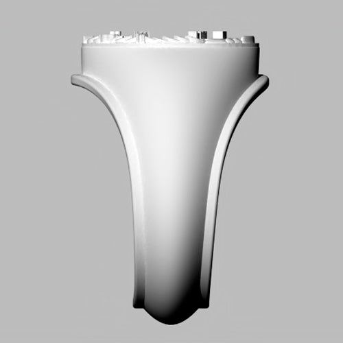 A digital rendering of the Police Ring - S91 Style viewed from the left side. The sleek, smooth band is made of sterling silver, and it features a raised setting. 