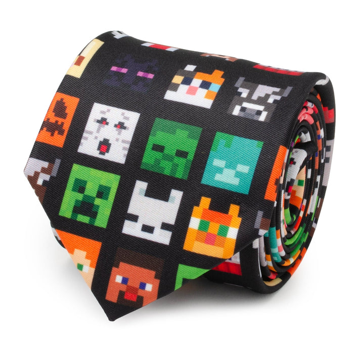 Minecraft Character Black Men's Tie