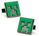 Minecraft Creeper Gunmetal Cufflinks feature a raised green pixelated Creeper face design—ideal gamer accessories for fans of the iconic video game.