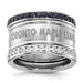 Stainless Steel NHL Toronto Maple Leafs Blue & Clear Crystal Triple Ring Set