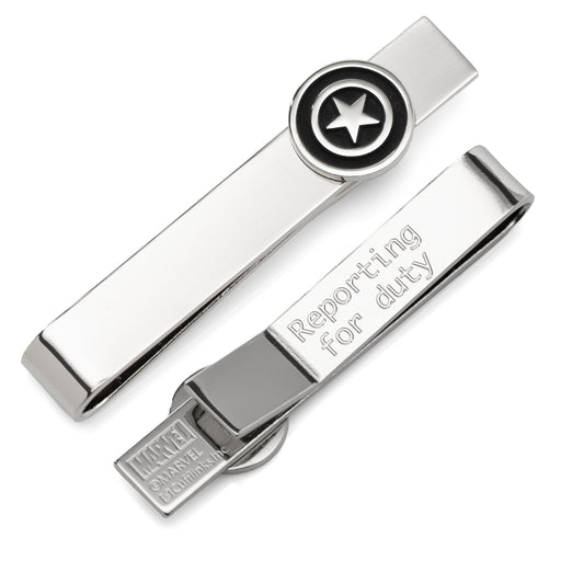 Captain America Silver Hidden Message Tie Bar