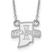 This 14k white gold Indiana State U small pendant with necklace by LogoArt features a bold “I” and “Sycamores” across the front—perfect for Indiana State University fans.
