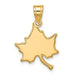 A gold-plated sterling silver pendant by LogoArt, designed as a small interlocking "IS" for Indiana State University, featuring smooth surfaces, defined edges, and a top loop for attaching to a chain.