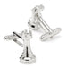 Knight and Rook Chess Piece Cufflinks side view showing backing