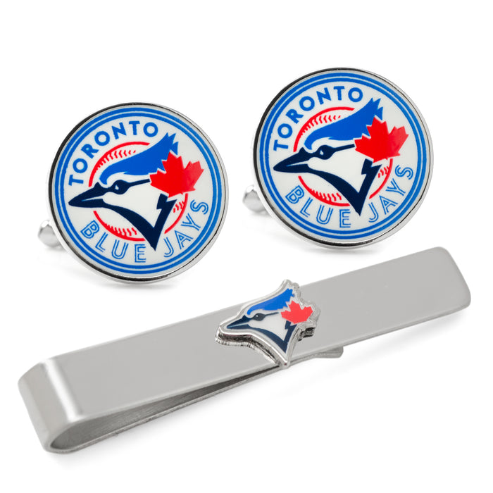 Toronto Blue Jays Cufflinks and Tie Bar Gift Set