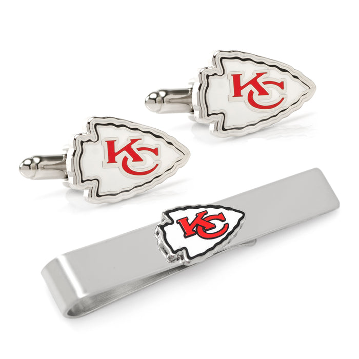 Kansas City Chiefs Cufflinks and Tie Bar Gift Set