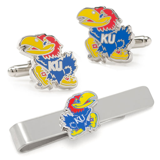 University of Kansas Jayhawks Cufflinks and Tie Bar Gift Set