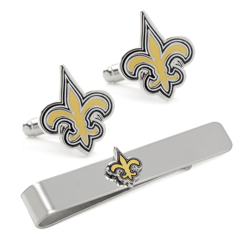 New Orleans Saints Cufflinks and Tie Bar Gift Set