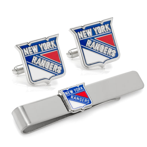 New York Rangers Cufflinks & Tie Bar Gift Set