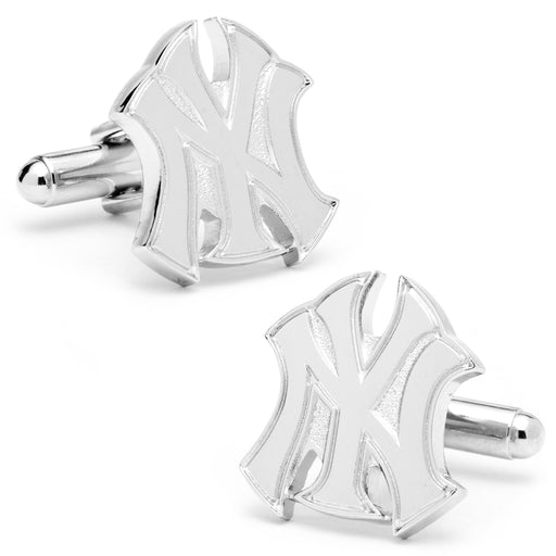 Silver New York Yankees Logo Cufflinks