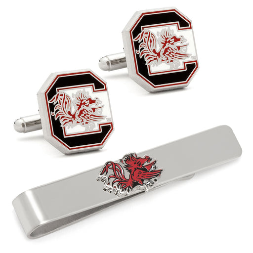 South Carolina Gamecocks Cufflinks and Tie Bar Gift Set