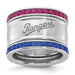 Stainless Steel MLB Texas Rangers Crystal Triple Stacked Ring Set