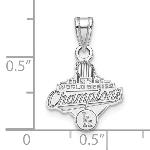 SS 2025 World Series Champions Los Angeles Dodgers Small Pendant showing measurements