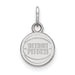 Silver pendant with 'Detroit Pistons' engraving on a white background