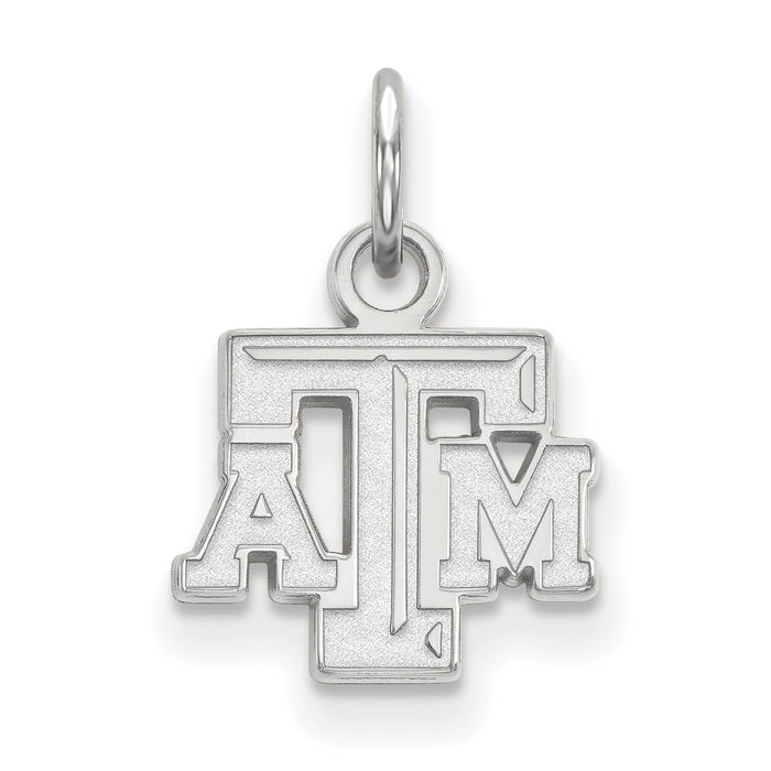 10k White Gold LogoArt Texas A and M University T-A-M Extra Small Pendant