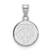 The SS MLB Minnesota Twins Baseball Club Small Pendant is crafted in sterling silver with the team logo engraved on the front and a smooth bail for easy chain attachment—perfect MLB jewelry for any Twins fan.