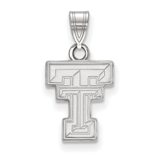 14k White Gold LogoArt Texas Tech University T-T Small Pendant