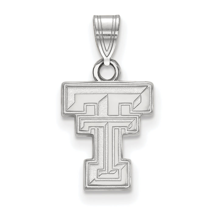 Sterling Silver Rhodium-plated LogoArt Texas Tech University T-T Small Pendant