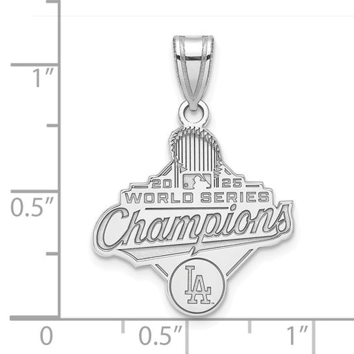 SS 2025 World Series Champions Los Angeles Dodgers Large Pendant showing measurements