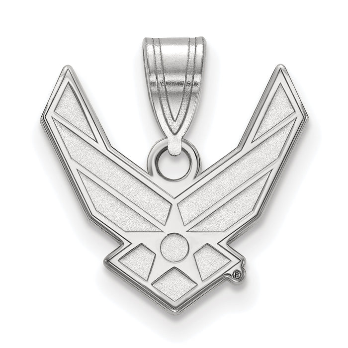 Sterling Silver Rhodium-plated LogoArt U.S. Air Force Medium Pendant