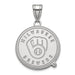 Sterling Silver pendant featuring a large "M" Milwaukee Brewers logo, with "MILWAUKEE BREWERS" encircling a stylized baseball glove and ball at the center. Product: SS MLB Milwaukee Brewers Letter M Large Pendant.