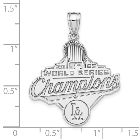SS 2025 World Series Champions Los Angeles Dodgers Extra Large Pendant showing measurements