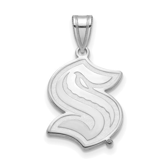 10k White Gold NHL LogoArt Seattle Kraken Large Pendant