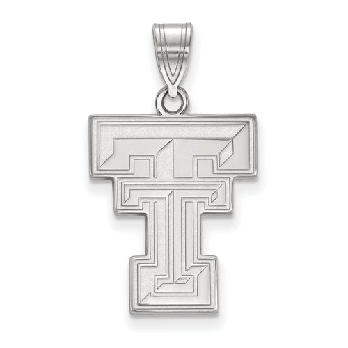 14k White Gold LogoArt Texas Tech University T-T Large Pendant