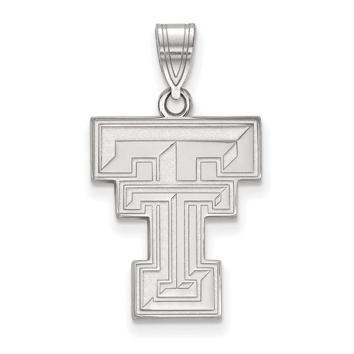 10k White Gold LogoArt Texas Tech University T-T Large Pendant