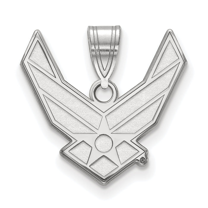 Sterling Silver Rhodium-plated LogoArt U.S. Air Force Large Pendant