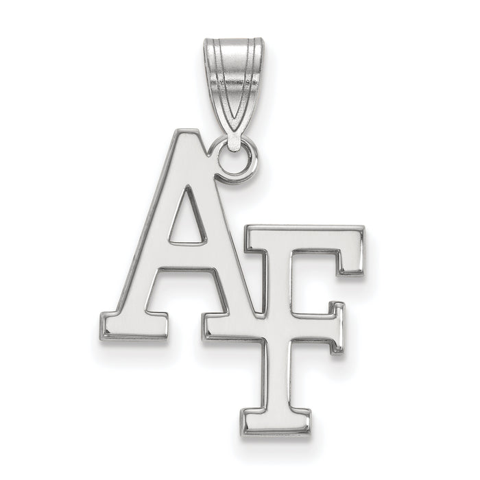 Sterling Silver Rhodium-plated LogoArt United States Air Force Academy A-F Large Pendant