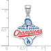 SS 2025 World Series Champions Los Angeles Dodgers Large Enamel Pendant showing measurements