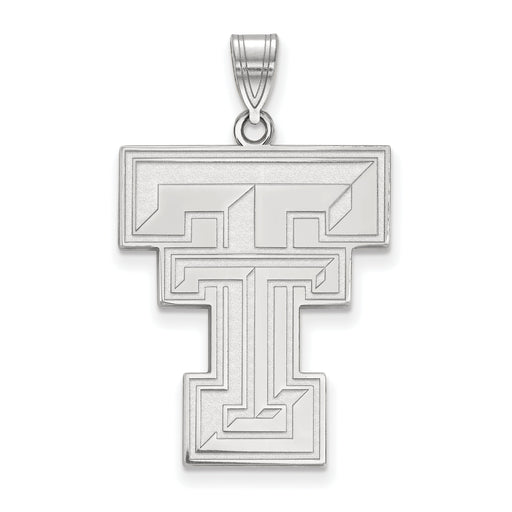 Sterling Silver Rhodium-plated LogoArt Texas Tech University T-T Extra Large Pendant