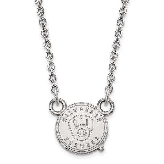 SS MLB  Milwaukee Brewers Small Logo Pendant w/Necklace