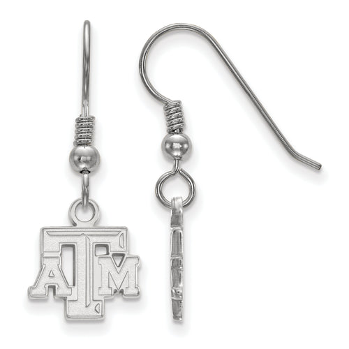 SS Texas A and M University T-A-M Extra Small Dangle Wire Earrings