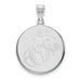 Sterling Silver Rh-Plat Large U.S. Marine Corps  Disc Pendant