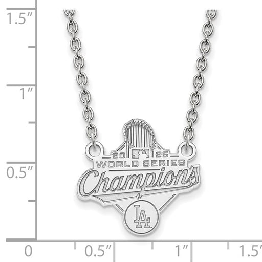 SS 2025 World Series Champions Los Angeles Dodgers Large Pendant w/ Neckla showing measurements