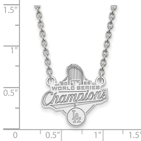 SS 2025 World Series Champions Los Angeles Dodgers Large Pendant w/ Neckla showing measurements