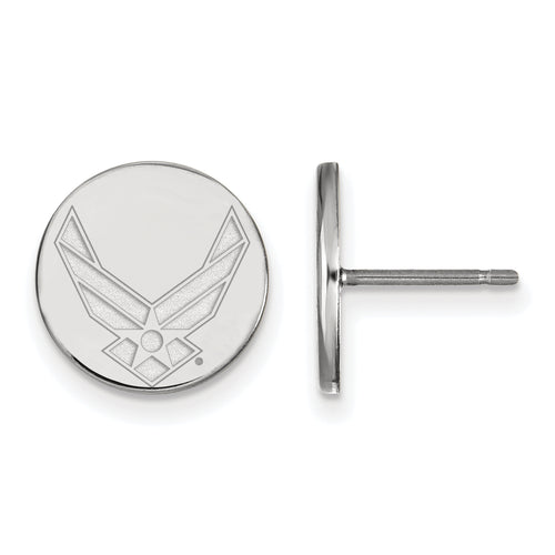 Sterling Silver Rhodium-plated LogoArt U.S. Air Force Extra Small Post Earrings