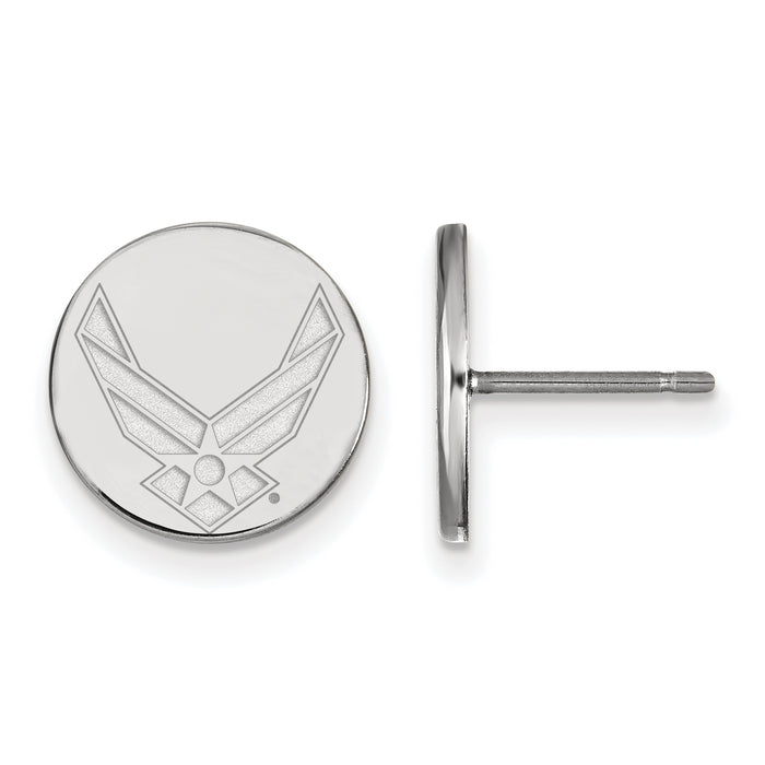 Sterling Silver Rhodium-plated LogoArt U.S. Air Force Extra Small Post Earrings